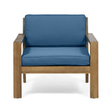 Outdoor Acacia Wood Club Chairs with Cushions (Set of 2), Teak - NH770013