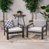 Outdoor Acacia Wood Club Chairs with Cushions (Set of 2) - NH370013