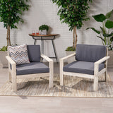 Outdoor Acacia Wood Club Chairs with Cushions (Set of 2) - NH860013