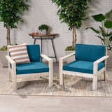 Outdoor Acacia Wood Club Chairs with Cushions (Set of 2) - NH860013