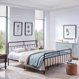 Queen-Size Iron Bed Frame, Minimal, Industrial - NH454703