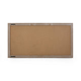 Rectangular Wooden Rustic Farmhouse Mirror, Distressed Black Frame - NH897803