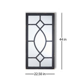 Rectangular Wooden Rustic Farmhouse Mirror, Distressed Black Frame - NH897803
