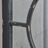 Rectangular Wooden Rustic Farmhouse Mirror, Distressed Black Frame - NH897803