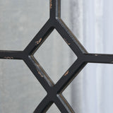 Rectangular Wooden Rustic Farmhouse Mirror, Distressed Black Frame - NH897803
