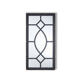 Rectangular Wooden Rustic Farmhouse Mirror, Distressed Black Frame - NH897803