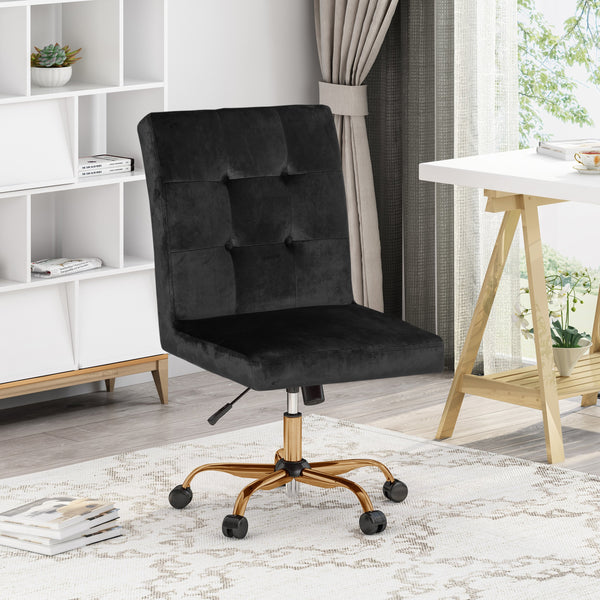 Glam Tufted Home Office Chair with Swivel Base - NH281903