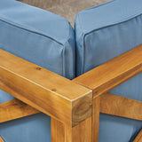 Outdoor Modular Acacia Wood Sofa with Cushions - NH196603