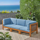 Outdoor Sectional Sofa Set - 3-Seater - Acacia Wood - Outdoor Cushions - NH930703