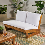 Outdoor Acacia Wood Loveseat with Cushions - NH510013