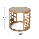 Indoor Modern Boho Wicker Chat Set with Side Table - NH254013