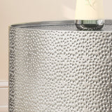 Modern Round Coffee Table with Hammered Iron - NH449803