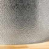 Modern Round Coffee Table with Hammered Iron - NH449803