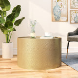 Modern Round Coffee Table with Hammered Iron - NH449803