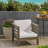 Outdoor Acacia Wood Club Chair with Cushion - NH363803