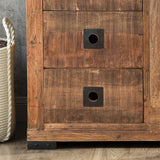 Modern Industrial Mango Wood Sideboard, Natural Finish and Black - NH103013