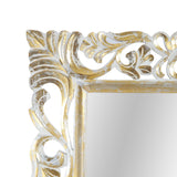 Traditional Standing Mirror with Floral Carved Frame - NH455113