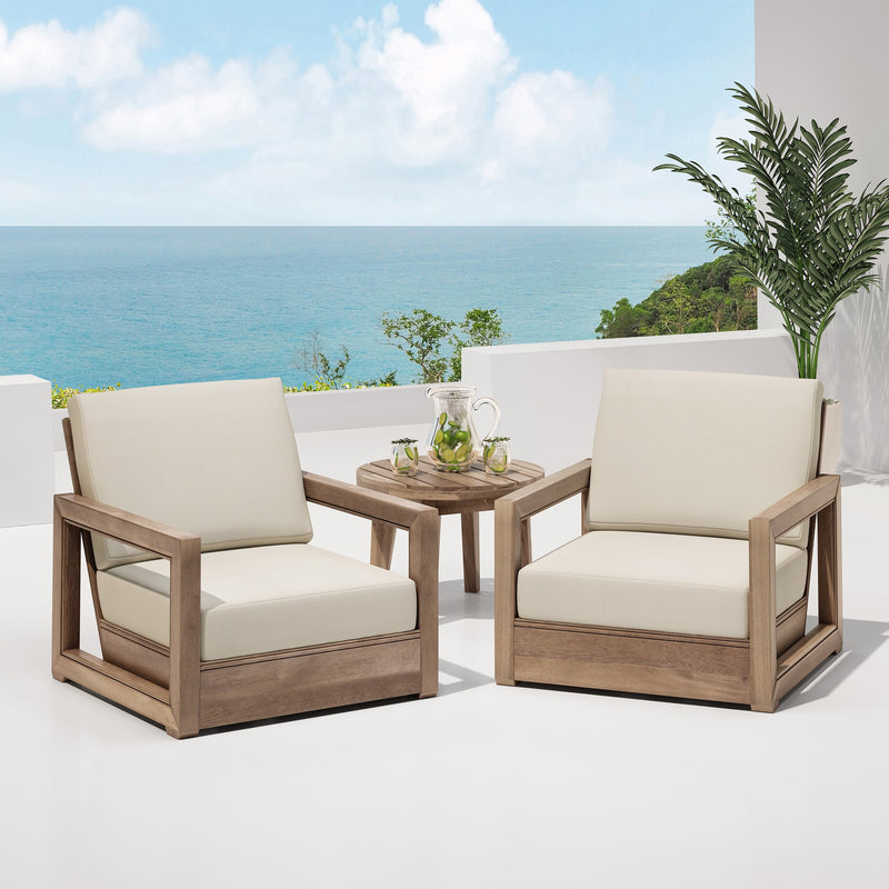 Outdoor Acacia Wood Club Chairs (Set of 2) - NH829213