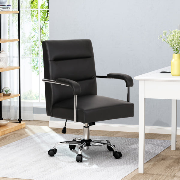 Modern Channel Stitched Swivel Office Lift Chair - NH029213