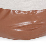 Modern 5 Foot Two Toned Fabric and Faux Leather Bean Bag - NH098413
