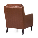 Contemporary Pillow Tufted Faux Leather Club Chair - NH891313