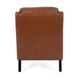 Contemporary Pillow Tufted Faux Leather Club Chair - NH891313