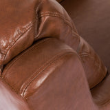 Contemporary Pillow Tufted Faux Leather Club Chair - NH891313