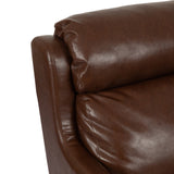 Contemporary Pillow Tufted Faux Leather Club Chair - NH891313