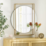 Modern Round Framed Wall Mirror - NH455313