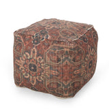 Traditional Handcrafted Chindi Cube Pouf - NH704413