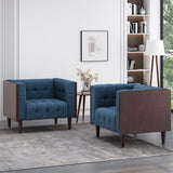 Contemporary Tufted Club Chairs, Set of 2 - NH488413