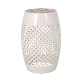 Lace Cut Side Table with Tile Top - NH750313