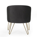 Modern Glam Velvet Club Chair with Hairpin Legs - NH394413