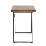 Modern Industrial Handcrafted Acacia Wood Desk, Natural and Black - NH464413
