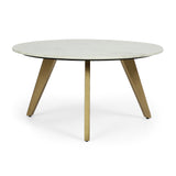 Modern Glam Handcrafted Marble Top Coffee Table - NH058413