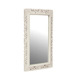Traditional Handcrafted Standing Mirror, White - NH468413