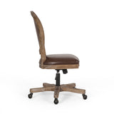 French Country Upholstered Swivel Office Chair - NH639413