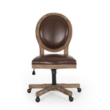 French Country Upholstered Swivel Office Chair - NH639413