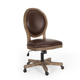 French Country Upholstered Swivel Office Chair - NH639413