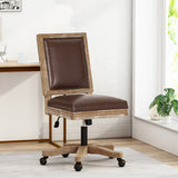 Rustic Upholstered Swivel Office Chair - NH862513