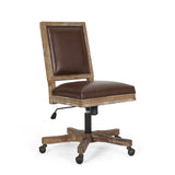 Rustic Upholstered Swivel Office Chair - NH862513