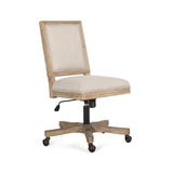 Rustic Upholstered Swivel Office Chair - NH862513