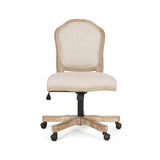 French Country Upholstered Swivel Office Chair - NH572513