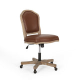 French Country Upholstered Swivel Office Chair - NH572513