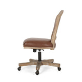 French Country Upholstered Swivel Office Chair - NH572513