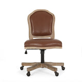 French Country Upholstered Swivel Office Chair - NH572513