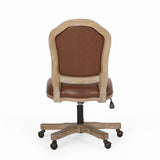 French Country Upholstered Swivel Office Chair - NH572513