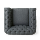 Tufted Fabric Club Chair with Nailhead Trim - NH193413