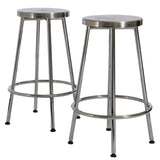 30-Inch Modern Design Chrome Steel Bar Stools (set of 2) - NH796632