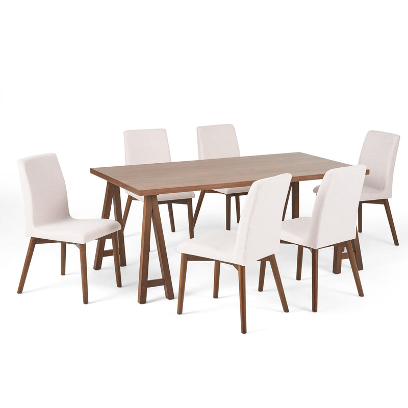 Mid-Century Modern 7 Piece Dining Set with A-Frame Table - NH192313